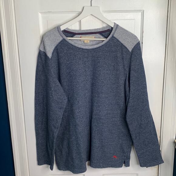 Tommy Bahama Men’s Long Sleeve Blue and Gray Fleece Knit Sweatshirt M-020 Sz XL - Picture 1 of 7